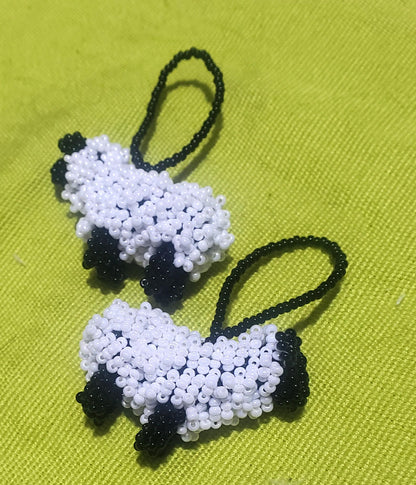 Beaded Sheep Ornament: Czech Glass Beads, Handmade Guatemalan Gift