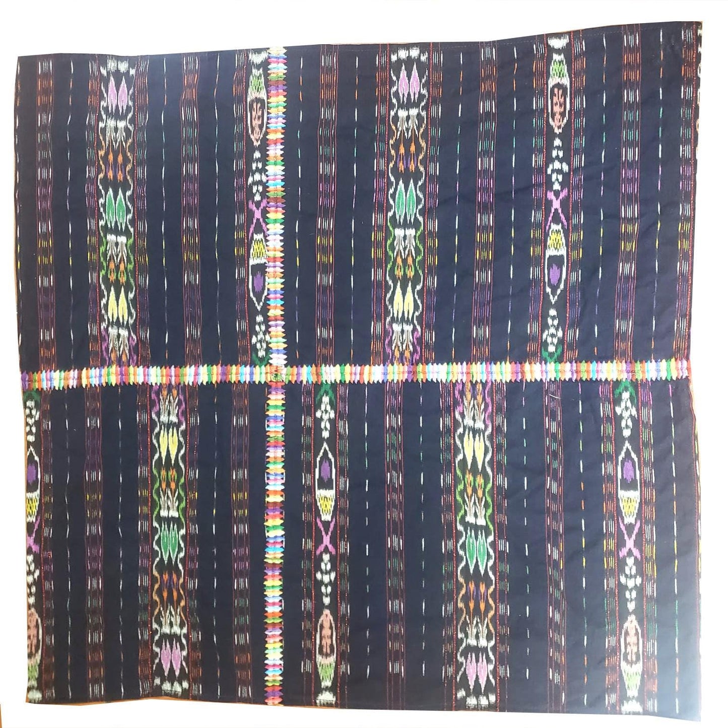 INDIGO Artisan Elegance TABLECLOTH, Embroidered Nahuala Heritage Table Cover, Vibrant Threads Dining Cloth