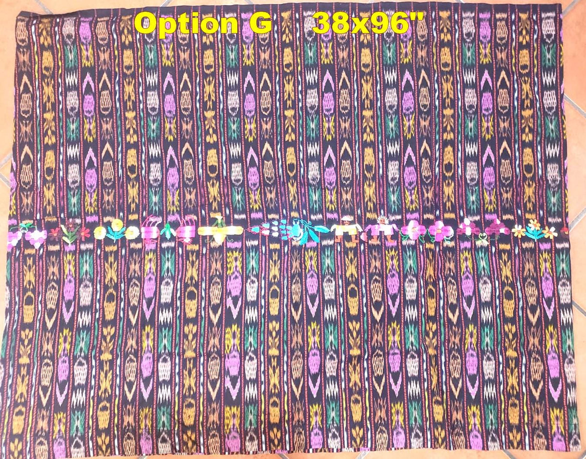 GUATEMALAN Nahuala Cotton IKAT Corte FABRIC Per Yard - Vintage Embroidered Hand Woven Fabric