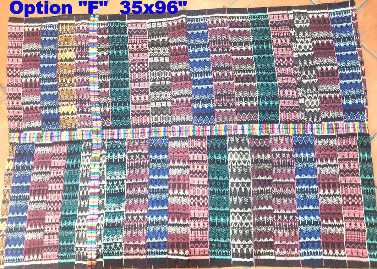 GUATEMALAN Nahuala Cotton IKAT Corte FABRIC Per Yard - Vintage Embroidered Hand Woven Fabric