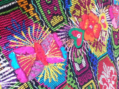 Handmade Guatemala Cotton Fabric: ZUNIL Corte, Mayan STONES Pattern Textil, Fabric Per Yard