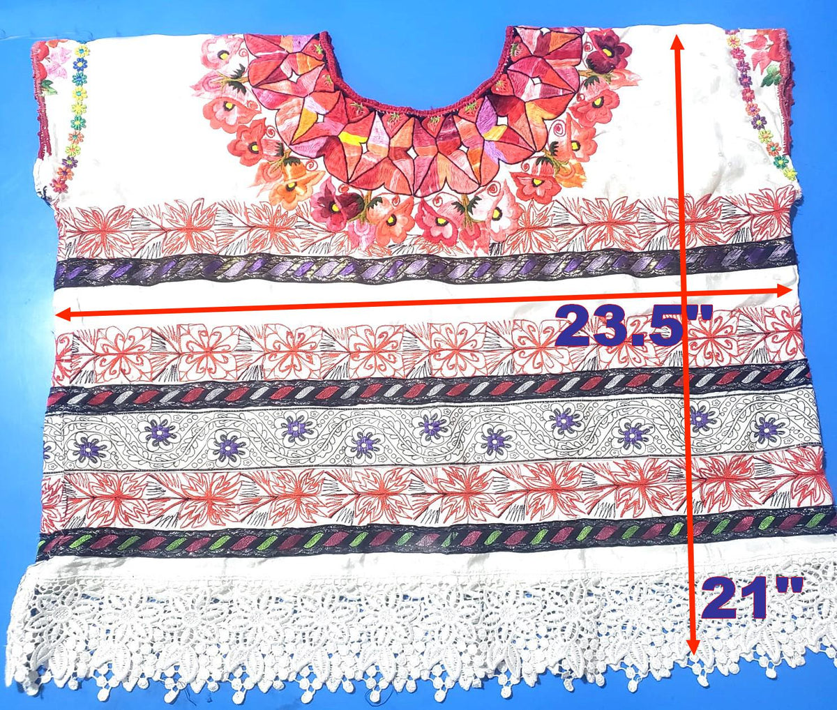 Vintage Guatemalan unique handmade weaved - AGUACATAN Huipil BLOUSE-