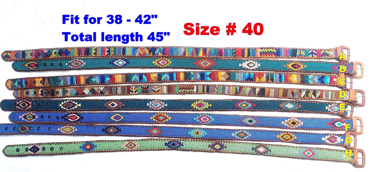 Lot of 2, 3 Authentic Handmade SILK Leather Braided UNISEX Belt, Colorful Woven Design with Buckle and Loop