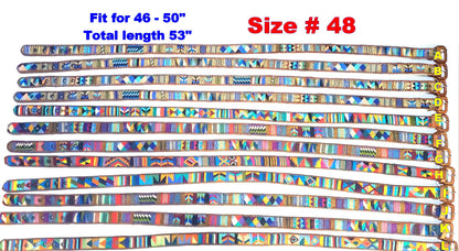 Authentic Handmade SILK Leather Braided UNISEX Belt, Colorful Woven Design with Buckle and Loop