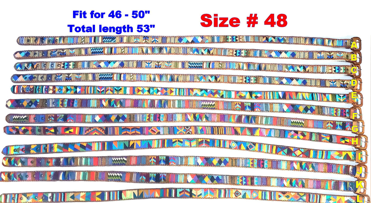 Lot of 2, 3 Authentic Handmade SILK Leather Braided UNISEX Belt, Colorful Woven Design with Buckle and Loop