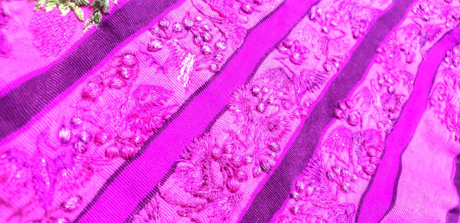 Vintage FUCHSIA Handmade Embroidered FLORAL And BIRDS Santiago Atitlan Huipil Cotton Wall Decor Tapestry