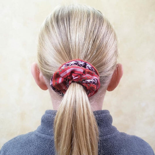 Set of 3 Vibrant Artisan-Made Fabric SCRUNCHIES | Ethically Made Hair Ties