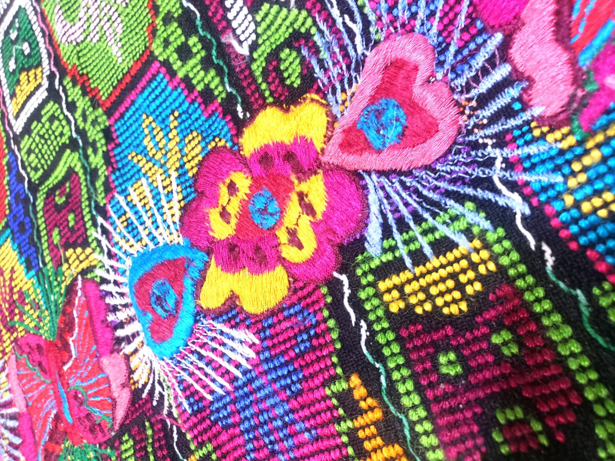 Handmade Guatemala Cotton Fabric: ZUNIL Corte, Mayan STONES Pattern Textil, Fabric Per Yard