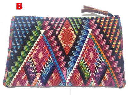 Guatemalan UPCYCLED huipil PURSE, Make Up Bag, HUIPIL Pouch
