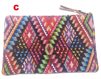 Guatemalan UPCYCLED huipil PURSE, Make Up Bag, HUIPIL Pouch
