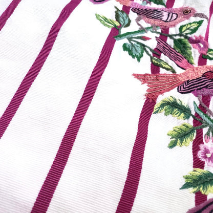 Vintage WHITE Handmade Embroidered BIRDS Santiago Atitlan Huipil Cotton Wall Decor Tapestry