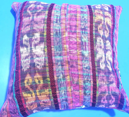 Nebaj Hand Weaved Pillow, MAYAN LIFE Cushion 13x13, White TECPAN Pillow Case