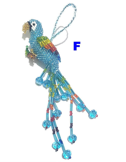 Beaded PARROT Ornament, Czech Glass Bird, For the BIRD Lovers