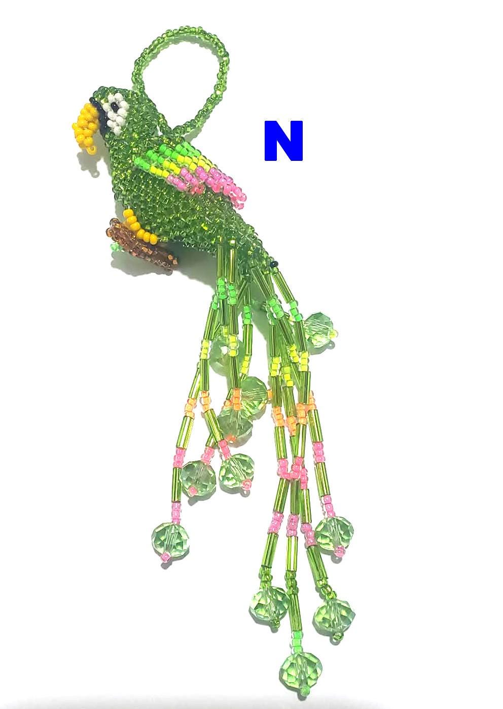 Beaded PARROT Ornament, Czech Glass Bird, For the BIRD Lovers