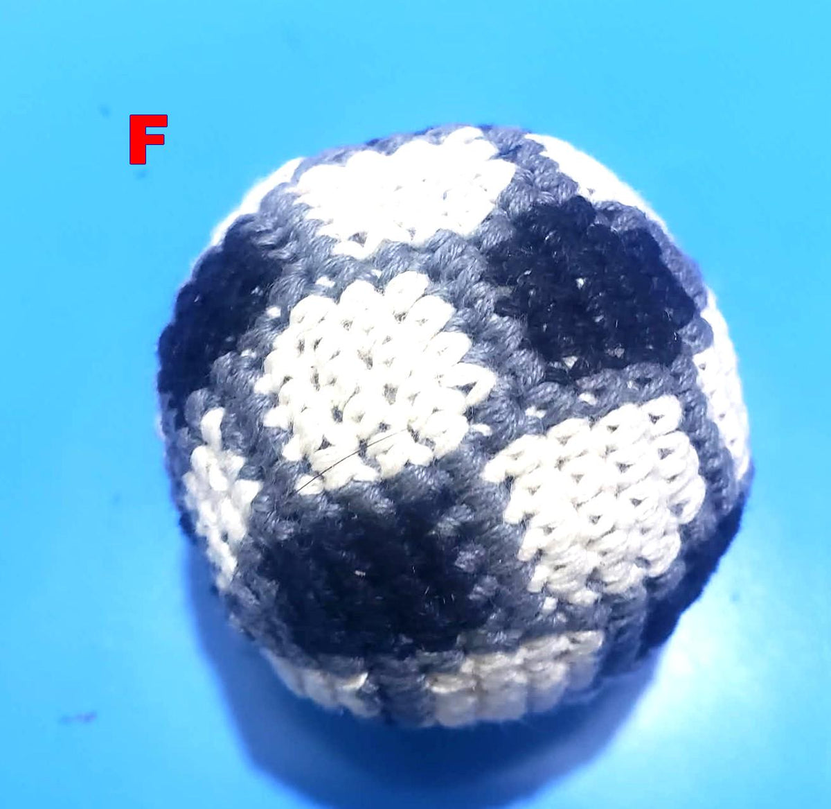 Guatemala Stress Relief Crocheted Cotton Hacky SACKS, Foot Ball Pattern JUGGLING BALLS 95% Filled