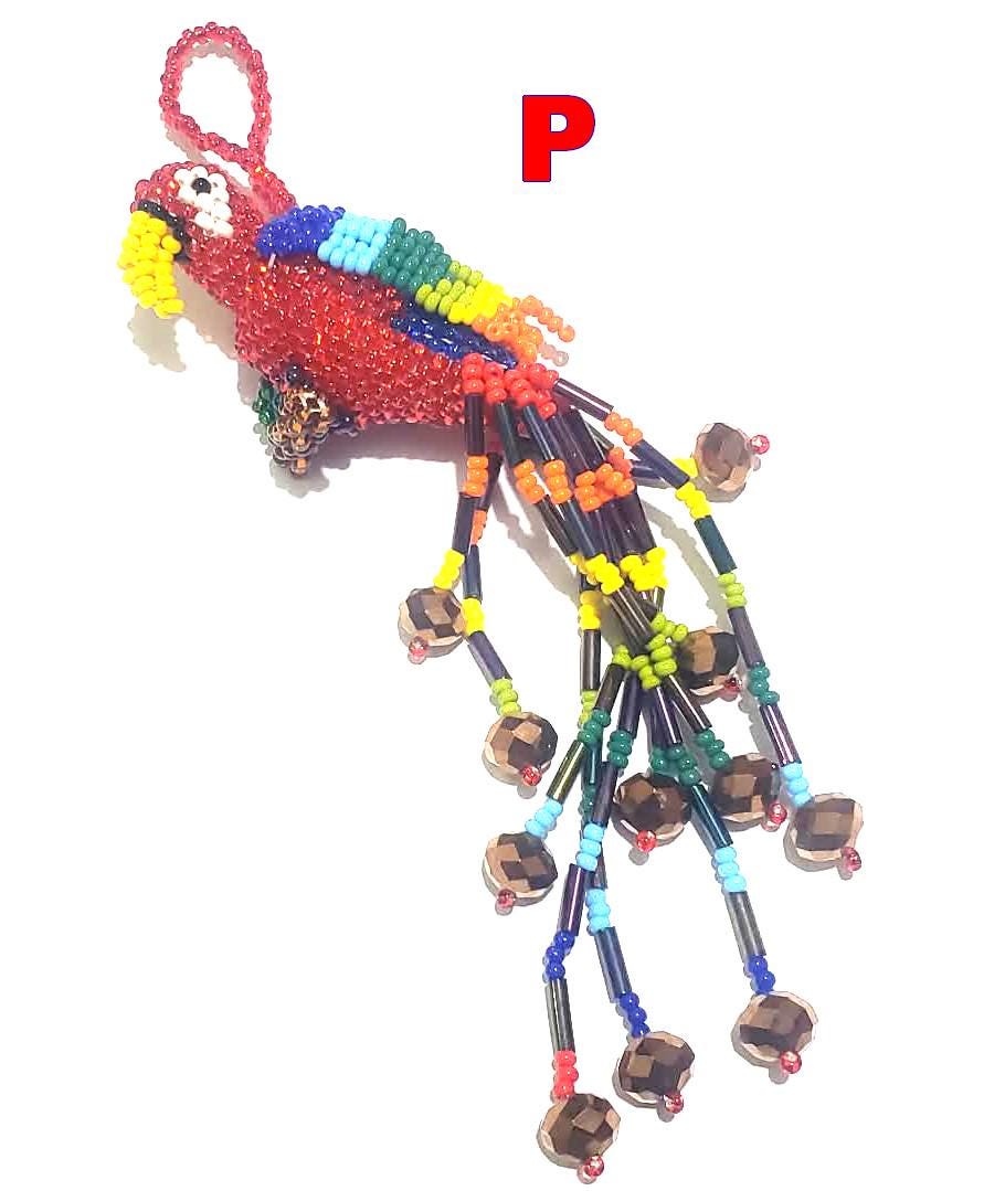 Beaded PARROT Ornament, Czech Glass Bird, For the BIRD Lovers
