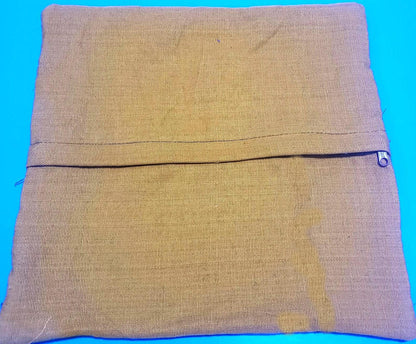 Handwoven Guatemalan Peacock Throw Pillow Cover 12x12, Mustard Yellow Maya Embroidered Cushion, Chichicastenango Boho Textile