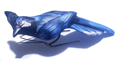Black Throated Magpie Jay Ceramic Bird Figurine