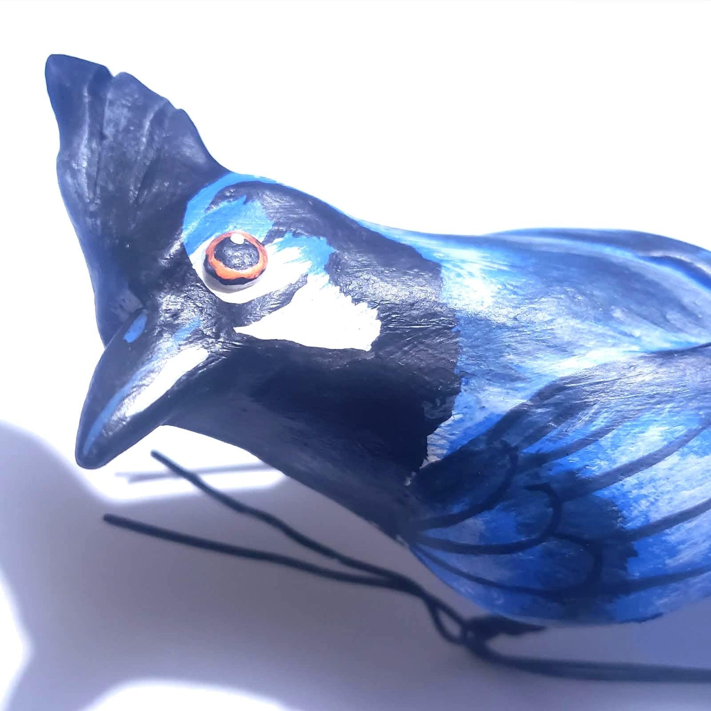 Black Throated Magpie Jay Ceramic Bird Figurine