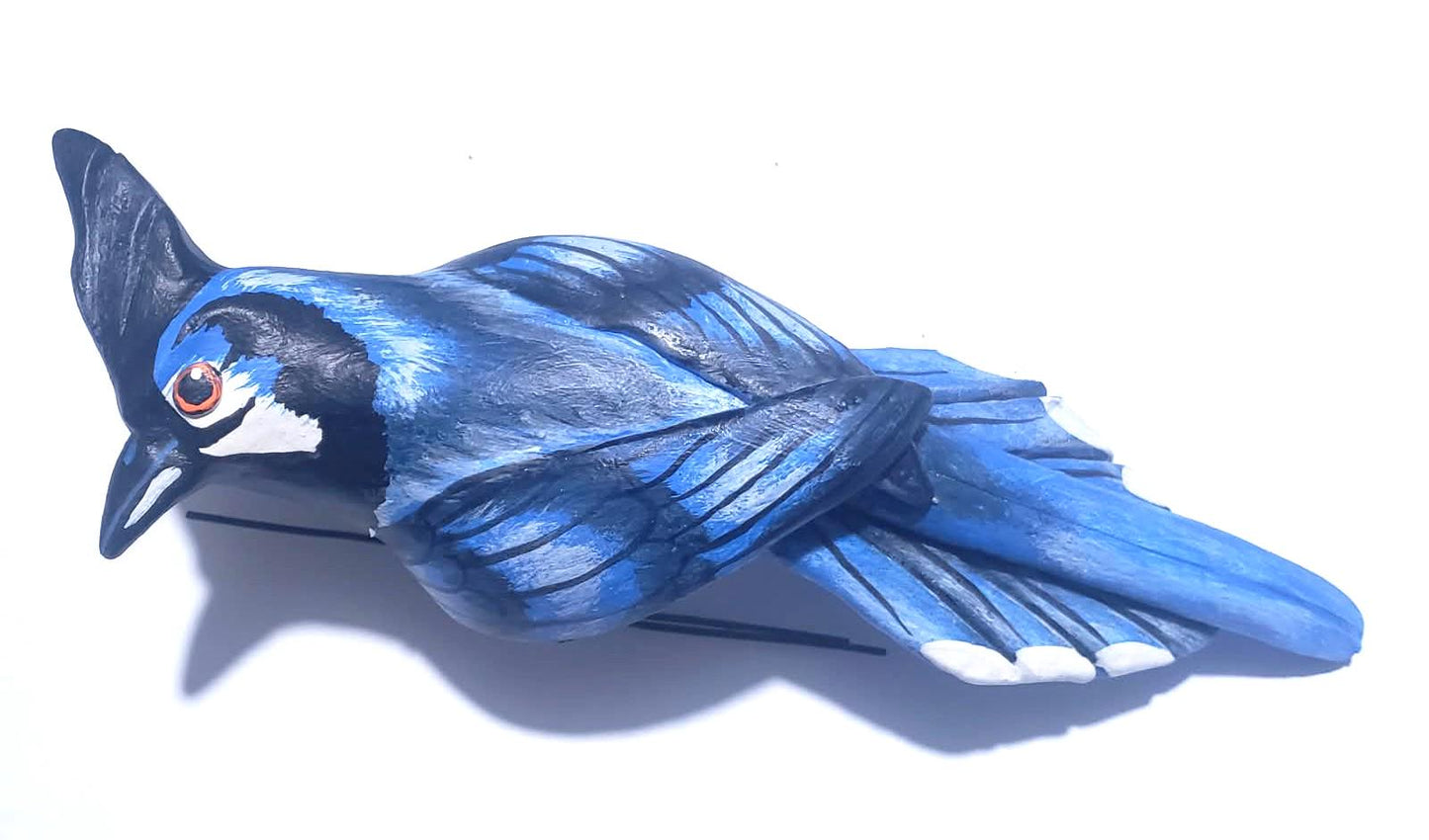Black Throated Magpie Jay Ceramic Bird Figurine