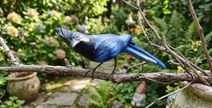 Black Throated Magpie Jay Ceramic Bird Figurine