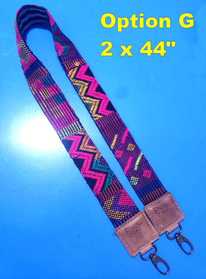 Guatemalan Handmade EMBROIDERED Leather CAMERA / BAG strap