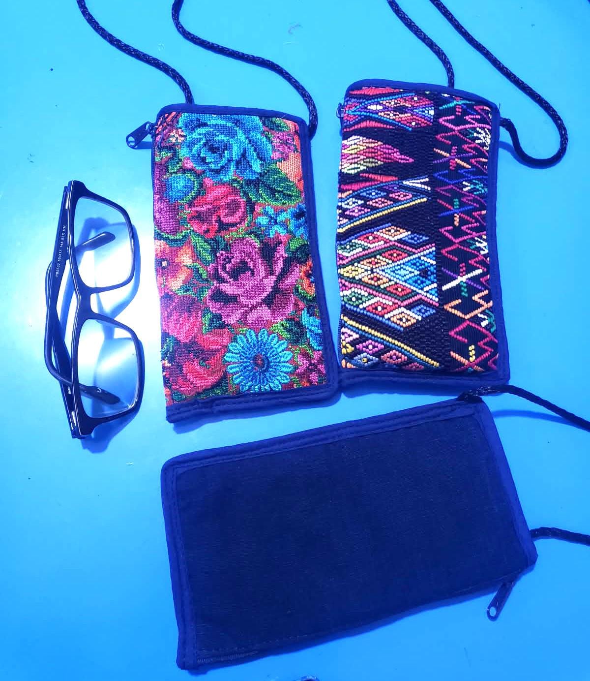 Guatemalan Upcycled hUIPIL CASE for SUNGLASSES purse