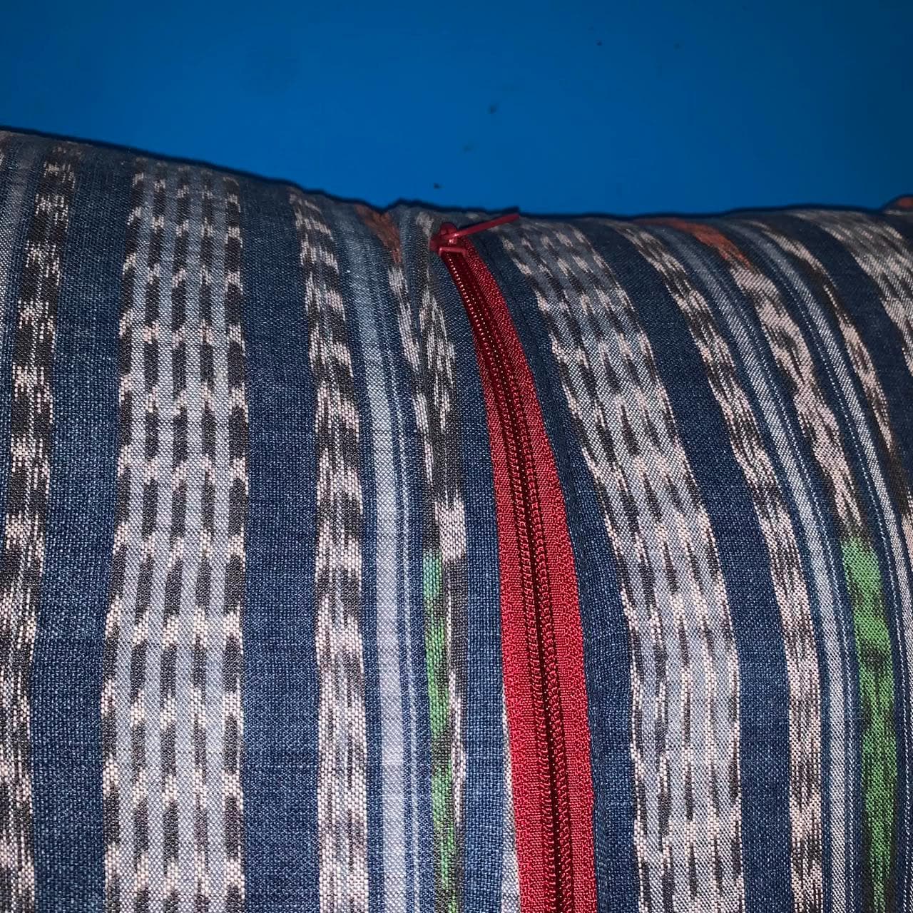 Aguacatan Hand Embroidery Pillow, GEOMETRIC Weaved Cushion 17x25, BLACK Pillow Case