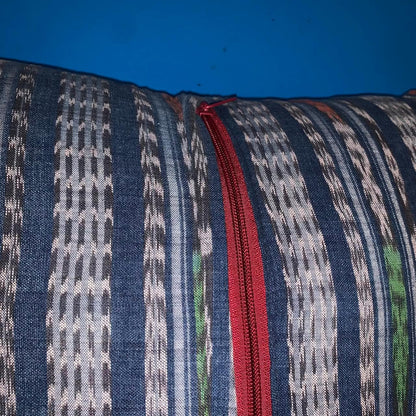 Aguacatan Hand Embroidery Pillow, GEOMETRIC Weaved Cushion 17x25, BLACK Pillow Case