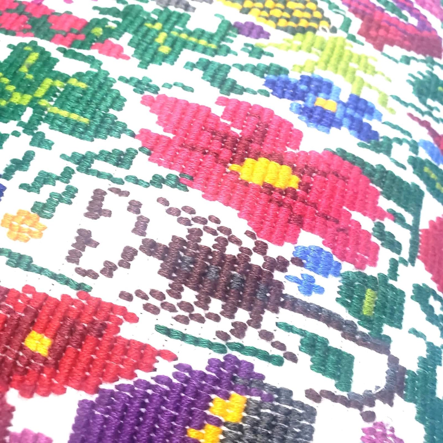 Nebaj Hand Weaved Pillow, MAYAN LIFE Cushion 13x13, White TECPAN Pillow Case