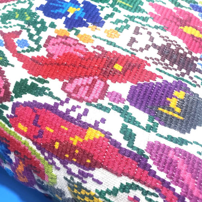 Nebaj Hand Weaved Pillow, MAYAN LIFE Cushion 13x13, White TECPAN Pillow Case