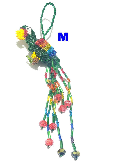 Beaded PARROT Ornament, Czech Glass Bird, For the BIRD Lovers