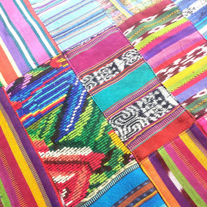 Multicolor Handmade Patchwork QUILT Huipil Throw