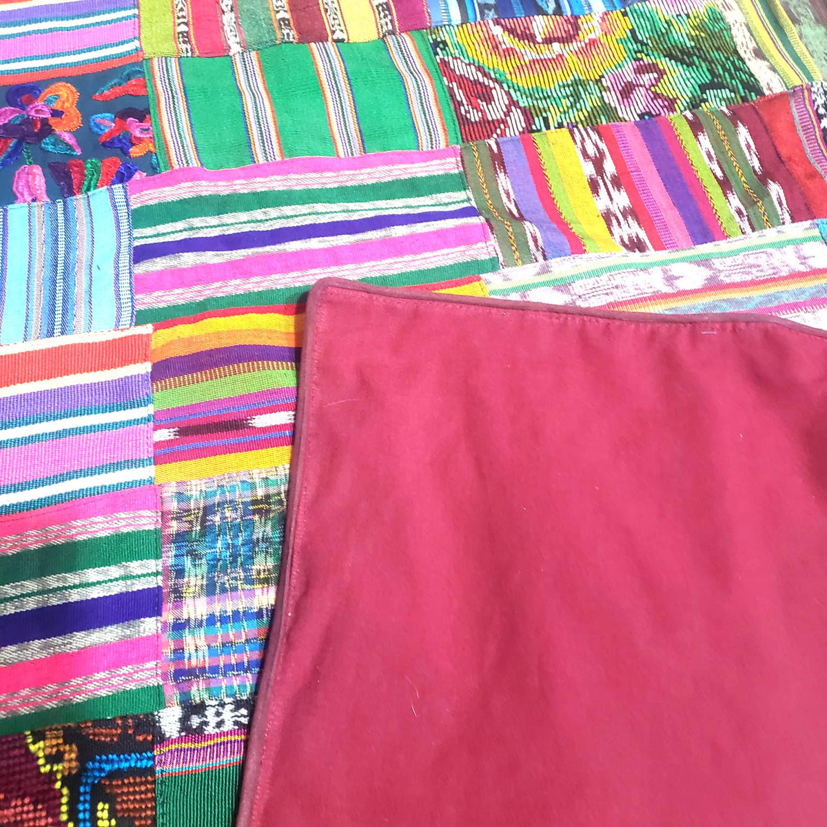 Multicolor Handmade Patchwork QUILT Huipil Throw