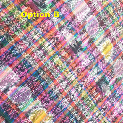 Guatemalan Unique Vintage Ikat Cotton fabric per yard, Hand Woven Ethnic Textile - 700 Corte