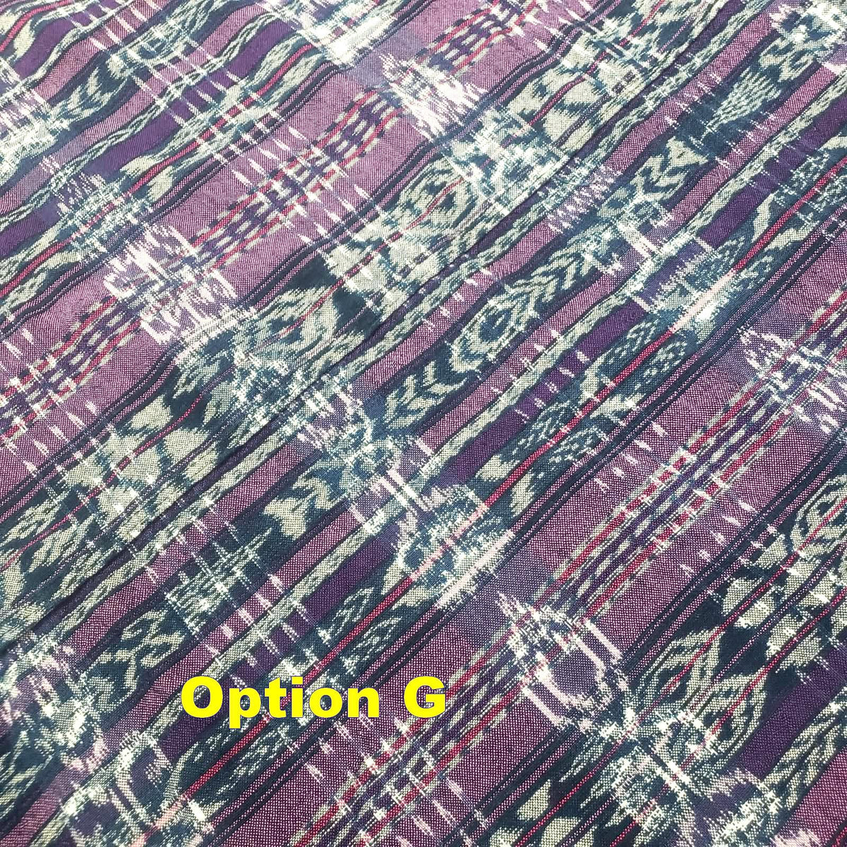 Guatemalan Unique Vintage Ikat Cotton fabric per yard, Hand Woven Ethnic Textile - 700 Corte