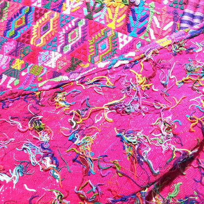 Handwoven Guatemalan Huipil Top - Tactic Coban Traditional Embroidered Cotton Blouse with Deer & Geometric Motif, Large