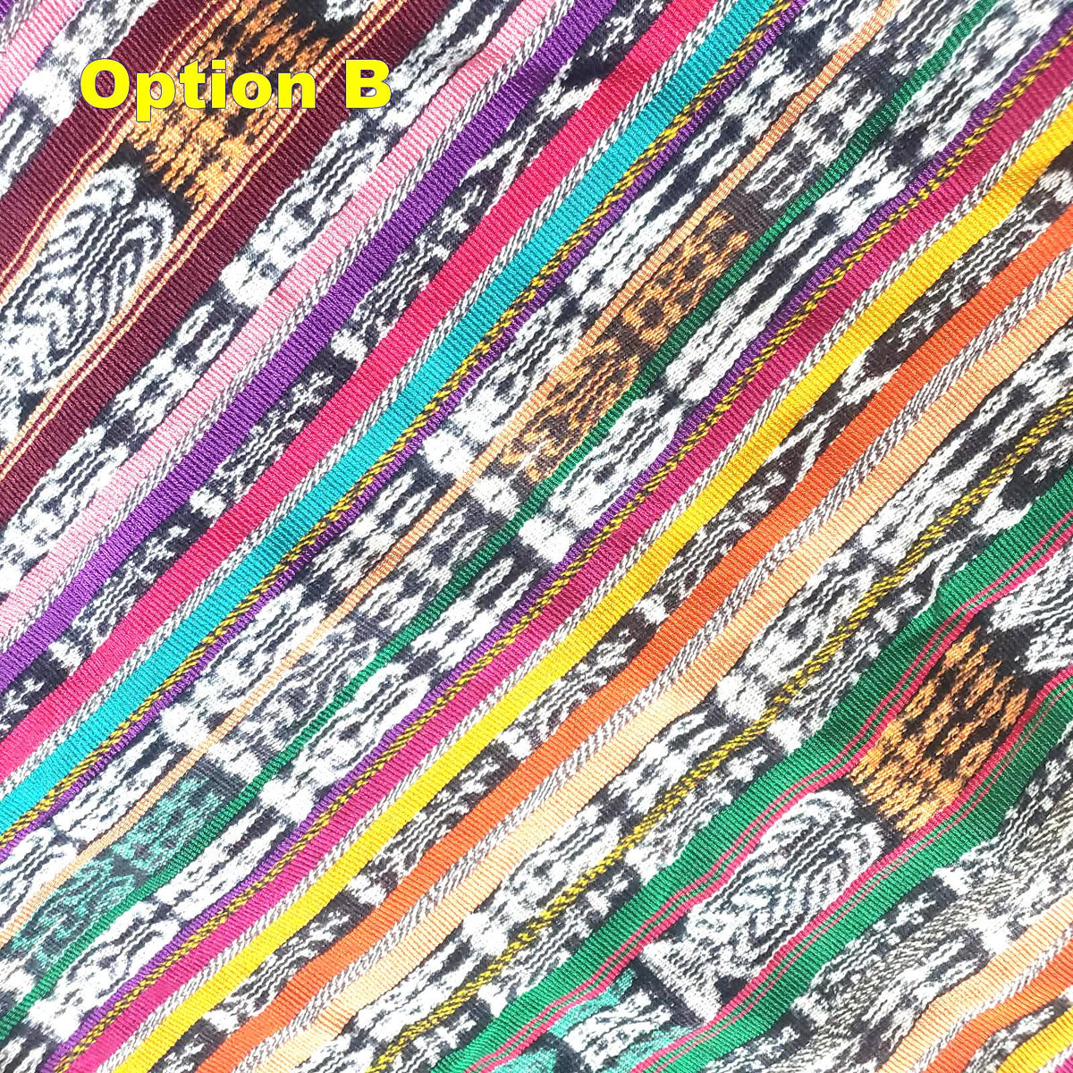 Guatemalan Unique Vintage IKAT SILK Fabric Per YARD- Hand Woven Ethnic Textile -