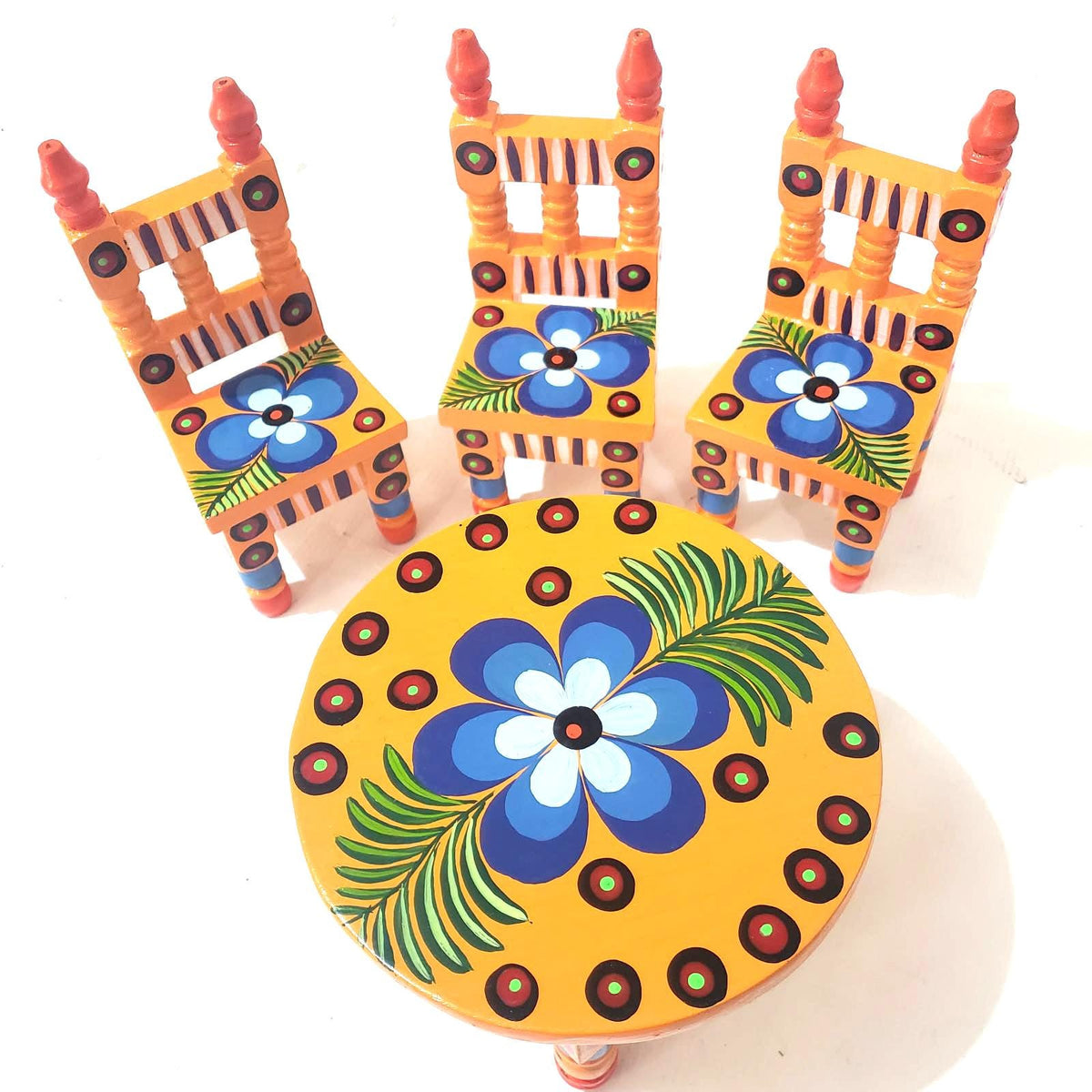 Hand-Painted Pinewood mini TRAY / dish Guatemala, NAHUALA