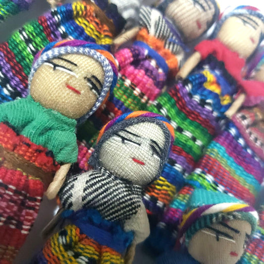 Guatemalan Artisans Three Inches WORRY DOLLS Available In Multiple Options - Woven Fabric Clothing Traditional Dolls