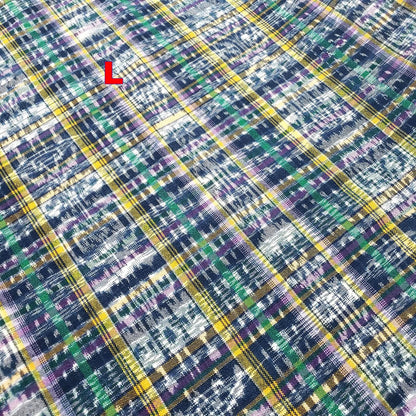 Guatemalan Unique Vintage Ikat Cotton fabric per yard, Hand Woven Ethnic Textile - 700 Corte