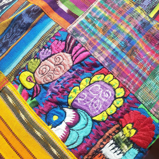 Multicolor Handmade Patchwork QUILT Huipil Throw