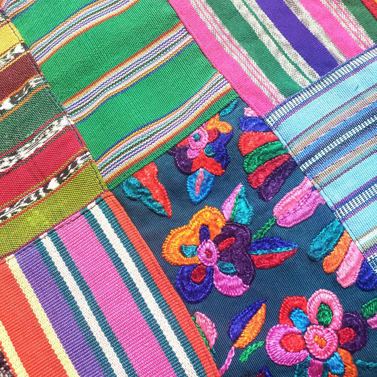 Multicolor Handmade Patchwork QUILT Huipil Throw