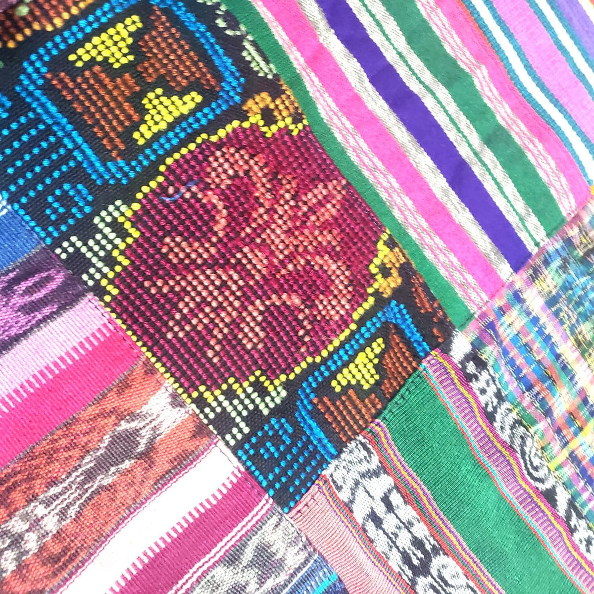Multicolor Handmade Patchwork QUILT Huipil Throw
