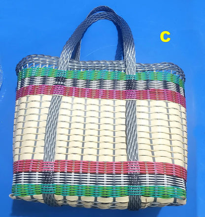 MEDIUM Woven Guatemalan Plastic MARKET Bag - Recycled Plastic