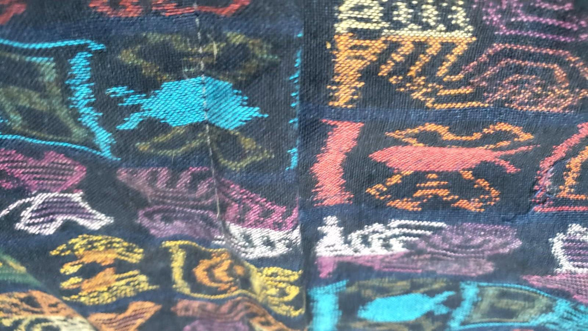 and Embroidered Bird Pillow Cover 14x22, Guatemalan Huipil Cushion Cover, Handwoven Mayan Artisan Pillow, Bohemian Lumbar Accent Pillow
