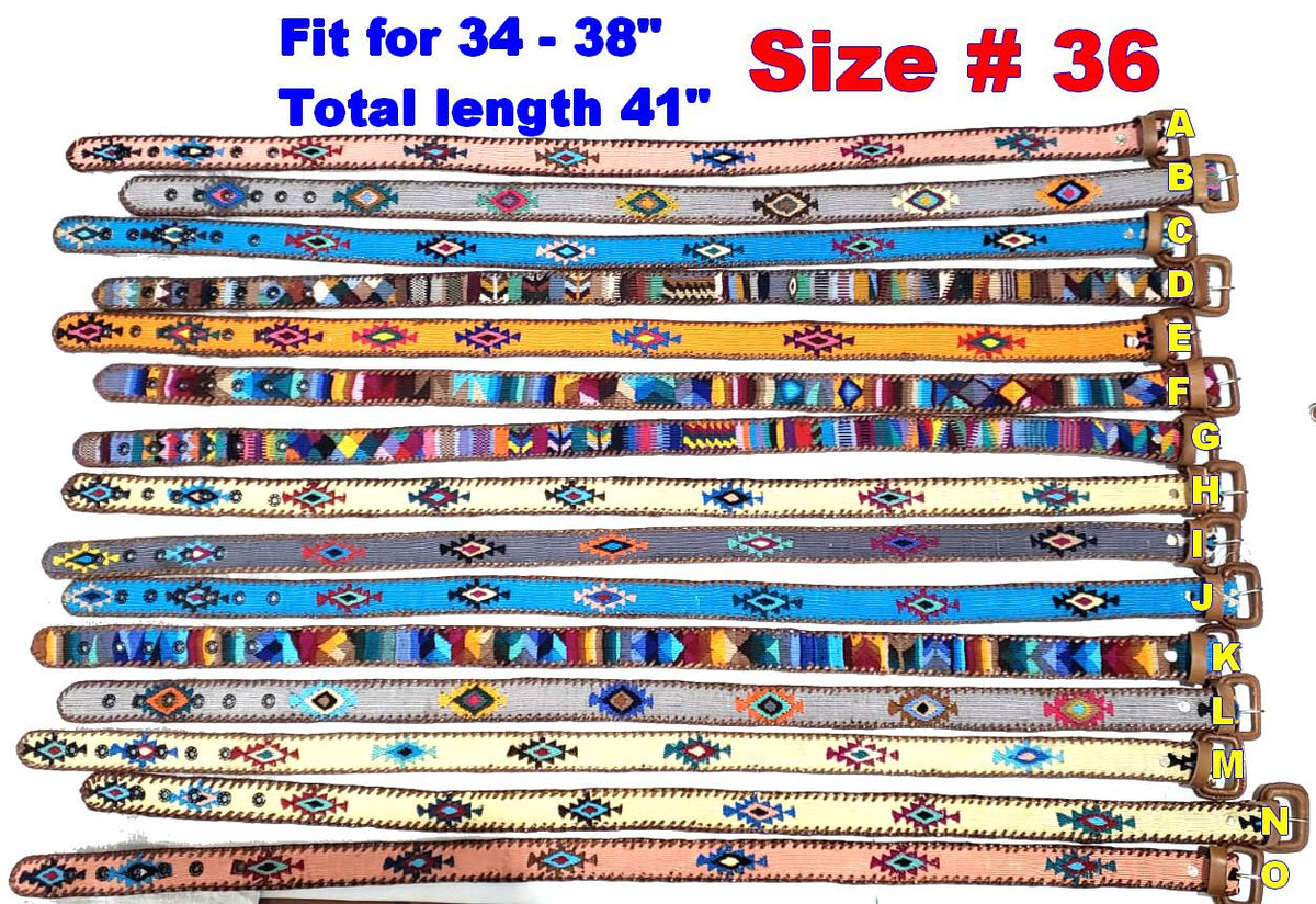 Lot of 2, 3 Authentic Handmade SILK Leather Braided UNISEX Belt, Colorful Woven Design with Buckle and Loop