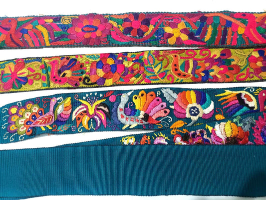 Vintage Guatemalan fajas -handmade embroidered belts-