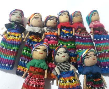 Guatemalan Worry Dolls – 2" Handmade Mayan Textile Dolls (1 Pack)