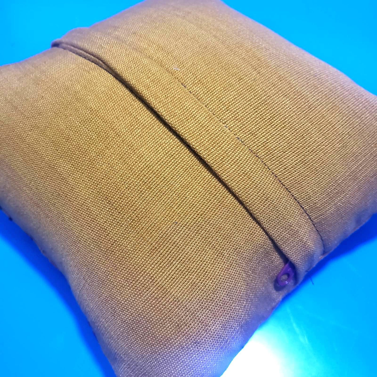 Guatemalan Handwoven Throw Pillow with Insert 10x10, Mustard Yellow Peacock Cushion, Boho Decorative Pillow